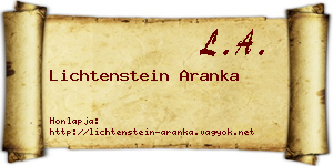 Lichtenstein Aranka névjegykártya