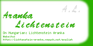 aranka lichtenstein business card
